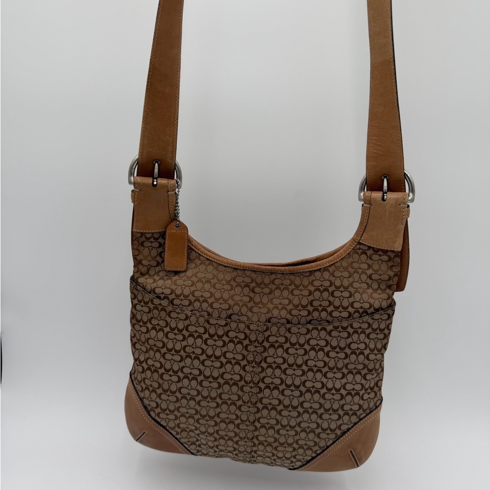 Coach Soho Signature Jacquard & Leather Hobo Shoulder/Crossbody. Style 6386 - Picture 2 of 16